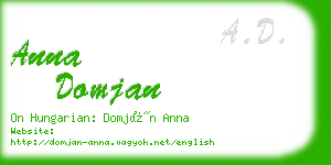 anna domjan business card